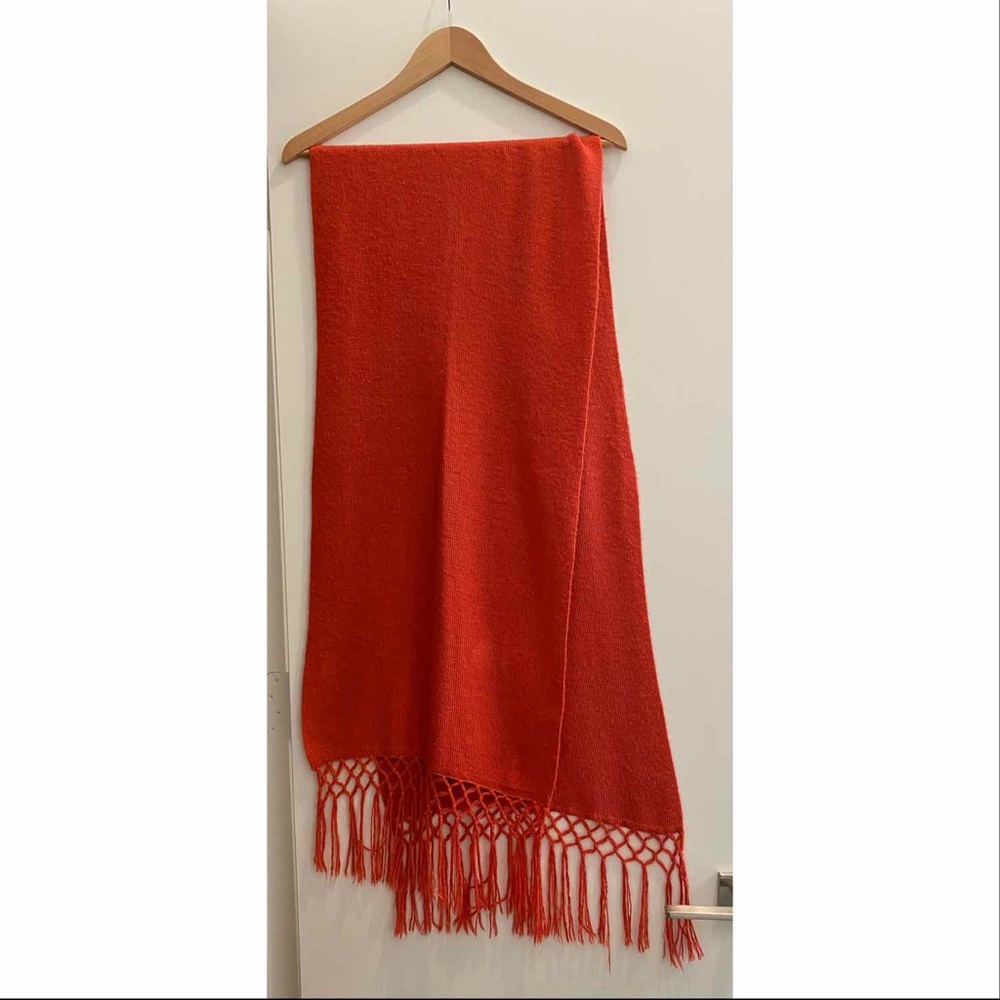 Fun bright orange cashmere scarf